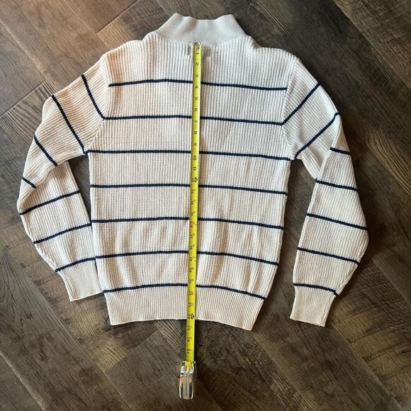 Boat House Row cream striped button up sweater Size M - Picture 6 of 7